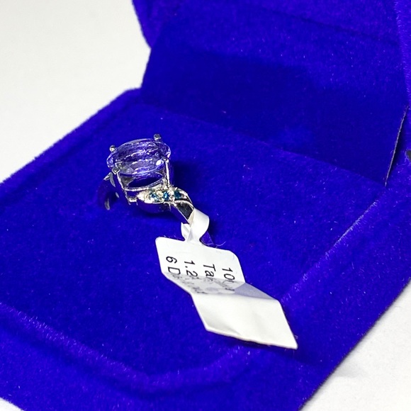 10K, Tanzanite, Coloured Diamonds, Ring (6.5) - Picture 10 of 10